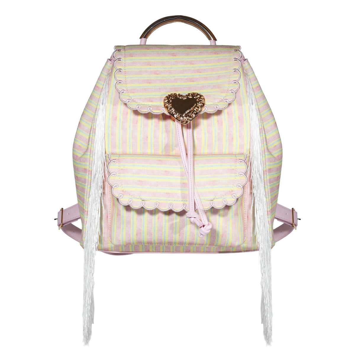 Seaside Sweetheart Fringe Backpack Pink Multi Sweetheart Society Backpack (RTS) – Hem + Co Clothing main image 4