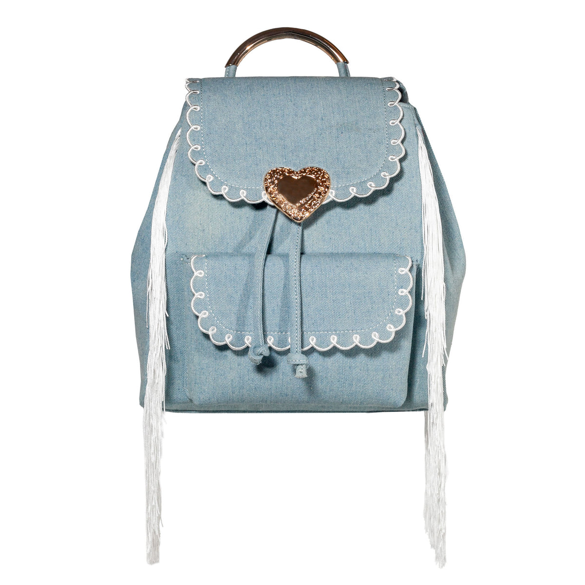 Seaside Sweetheart Fringe Backpack Denim Seaside Sweetheart Fringe Backpack Denim – DiFerdinando main image 4